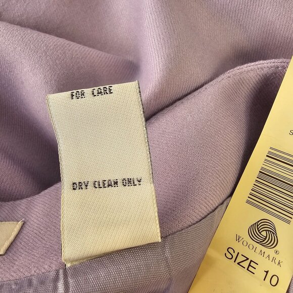 Vintage Amanda Smith Lavender Wool Pencil Skirt Sz 10 Side Kick-pleat 70s NWT - Picture 9 of 9